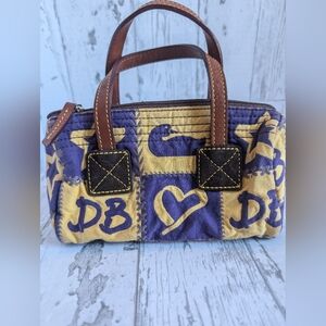 Patchwork Handbag with Brown Handles